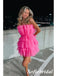 Sexy Barbie Pink Tulle Sweetheart A-Line Mini Dresses/ Homecoming Dresses, HD0259
