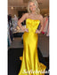 Sexy Soft Satin Sweetheart Sleeveless Mermaid Long Prom Dresses, PD01002
