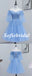 Elegant Blue Tulle And Lace Off Shoulder A-line Mini Dresses/ Homecoming Dresses, HD0318