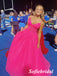 Sexy Tulle Spaghetti Straps V-Neck Sleeveless A-Line Floor Length Prom Dress, PD01098