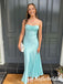 Sexy Soft Satin Spaghetti Straps Sleeveless Mermaid Floor Length Prom Dress, PD01083