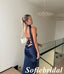 Sexy Soft Satin Halter Sleeveless Lace Up Back Mermaid Floor Length Prom Dress, PD01039
