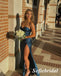 Sexy Soft Satin Spaghetti Straps Sleeveless Side Slit Mermaid Floor Length Prom Dress, PD01041