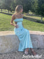 Sexy Soft Satin Spaghetti Straps Sleeveless Backless Mermaid Prom Dress, PD01021