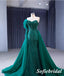 Elegant Tulle One Shoulder Long Sleeve Mermaid Long Dress Prom Dress With Detachable Trail, PD01116