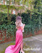Sexy Soft Satin Spaghetti Straps V-Neck Sleeveless Side Slit Mermaid Floor Length Bridesmaid Dresses, SFWG00604
