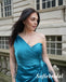 Sexy Soft Satin One Shoulder Sleeveless Side Slit Mermaid Floor Length Bridesmaid Dresses, SFWG00602