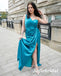 Sexy Soft Satin One Shoulder Sleeveless Side Slit Mermaid Floor Length Bridesmaid Dresses, SFWG00602