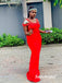 Sexy Red Cold Shoulderr Sleeveless Mermaid Floor Length Bridesmaid Dresses, SFWG00593