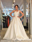 Sexy White Satin One Shoulder A-Line Long Prom Dresses, PD0937