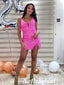 Sexy Pink Sequin One Shoulder Sheath Mini Dresses/ Homecoming Dresses, HD0248