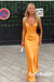 Sexy Soft Satin Spaghetti Straps V-Neck Sleeveless Mermaid Long Prom Dresses, PD01004