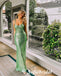 Sexy Sequin Spaghetti Straps Sleeveless Side Slit Mermaid Long Prom Dresses, PD0911