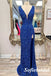 Sexy Sequin Spaghetti Straps V-Neck Lace Up Back Side Slit Mermaid Long Prom Dresses, PD0974