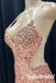 Sexy Sequin Spaghetti Straps V-Neck Lace Up Back Side Slit Mermaid Long Prom Dresses, PD0975