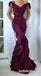 Sexy Jersey Mermaid Off Shoulder V-Neck Stretchy Long Formal Prom Dresses, PD0913