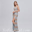 Elegant Special Fabric Spaghetti Straps V-neck Sheath Side Slit Long Prom Dresses,SFPD0349