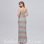 Elegant Special Fabric Spaghetti Straps V-neck Sheath Side Slit Long Prom Dresses,SFPD0349