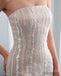 Mermaid Strapless Lace Appliques Lace up Back Wedding Dresses, WD0465