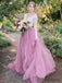 V-neck Lace Wedding Dresses, Country Wedding Dresses, Romantic Tulle Wedding Dresses, WD0272