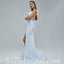 Sexy Sequin Scoop Sleeveless Criss Cross Side Slit Mermaid Long Prom Dresses,SFPD0338