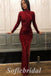 Sexy Sequin High Neck Long Sleeve Side Slit Mermaid Long Prom Dresses,SFPD0671