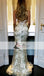 Gold Sequin Cross Back Sexy Mermaid Long Prom Dresses, New Arrival Evening Dresses, PD0376