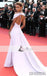 Gorgeous One Shoulder Mermaid White Prom Dresses, Beaded Little Train Prom Dresses, PD0405