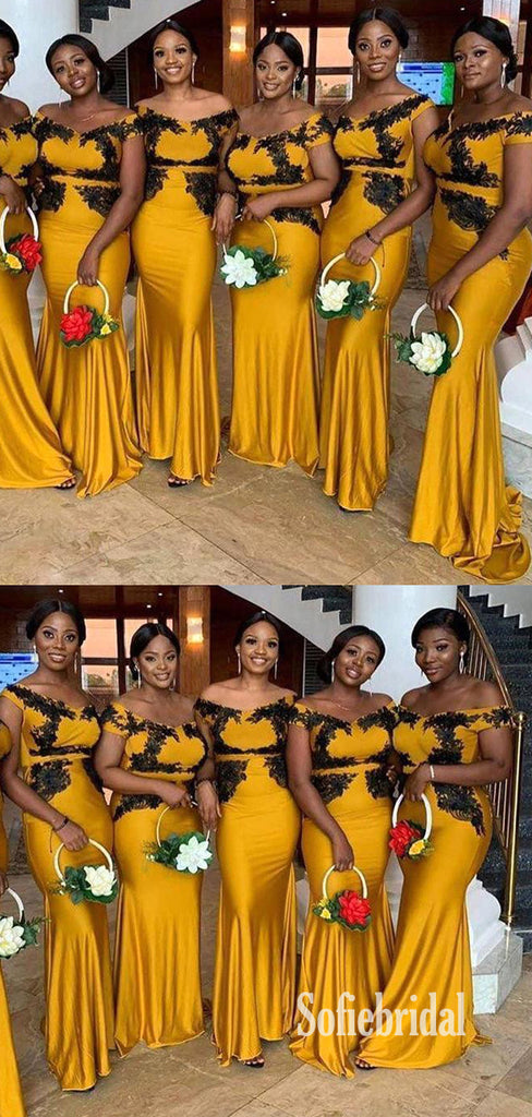 Sexy Off-shoulder Mermaid Lace Cheap Bridesmaid Dresses,SFWG00350