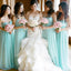 Simple Classic Sweet Heart High Waist Line Floor-Length Popular Blue Cheap Long Wedding Party Bridesmaid Dresses, WG107