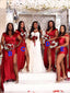 Mismatched Soft Satin Sleeveless Side Slit Mermaid Floor Length Bridesmaid Dressses,SFWG00480