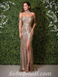Sexy Charming Sequin Off Shoulder V-Neck Side Slit Mermaid Long Prom Dresses,SFPD0262