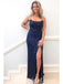 Sexy Charming Sequin Halter Criss Cross Side Slit Sheath Long Prom Dresses,SFPD0263