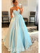 Simple Shiny Satin Sweetheart V-Neck A-Line Long Prom Dresses,SFPD0613