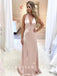 Simple Sheath V-Neck Spaghetti Straps Side Slit Long Bridesmaid Dresses,SFWG0013