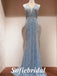 Elegant Special Fabric Spaghetti Straps V-Neck Sleeveless Mermaid Long Prom Dresses,PD0742