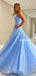 Lovely Sweetheart A-line Tulle Simple Long Prom Dresses,SFPD0135