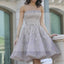 Popular Grey strapless Gorgeous  A-line homecoming prom gown dress,BD00151