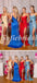 Sexy Spaghetti Straps V-Neck Sleeveless Side slit Mermaid Long Prom Dresses,PD0788