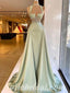 Gorgeous Satin Spaghetti Sptraps Sleeveless Mermiad Long Prom Dresses With Rhinestone And Beading,SFPD0509