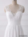 V Neck Lace Straps Simple Custom Cheap Beach Wedding Dresses, WD317