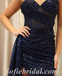 Sexy Charming Sequin And Tulle Spaghetti Straps V-Neck Sleeveless Side Slit Mermaid Long Prom Dresses,SFPD0530