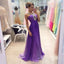 Gorgeous Purple Rhinestone Long A-line Shiny High Waist Prom Dresses, PD0290