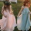 A-line Spaghetti Straps Floor-length Ruffles Chiffon Flower Girl Dresses, FG095