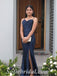 Simple Satin Spaghetti Sptraps Sleeveless Mermiad Long Prom Dresses,SFPD0510