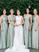 Simple Scoop Neck Satin Cheap Bridesmaid Dresses,SFWG0031