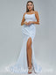 Sexy Sequin Scoop Sleeveless Criss Cross Side Slit Mermaid Long Prom Dresses,SFPD0338