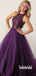 A-Line Scoop Neck Tulle Long Prom Dresses,SFPD0092