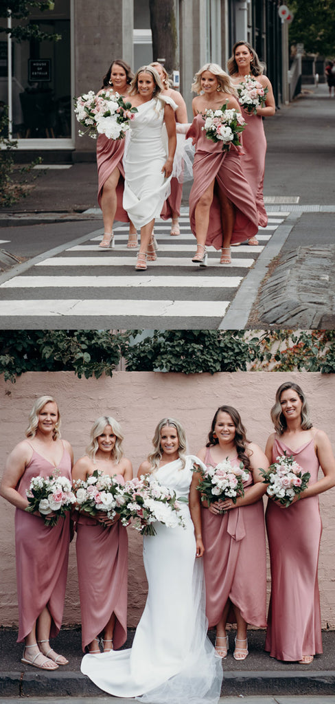 Charming Mismatched Spaghetti Straps Long Bridesmaid Dresses Online,SFWG00384