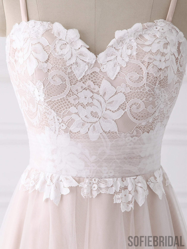Spaghetti Straps Sweetheart A-line Cheap Wedding Dresses Online, WD341
